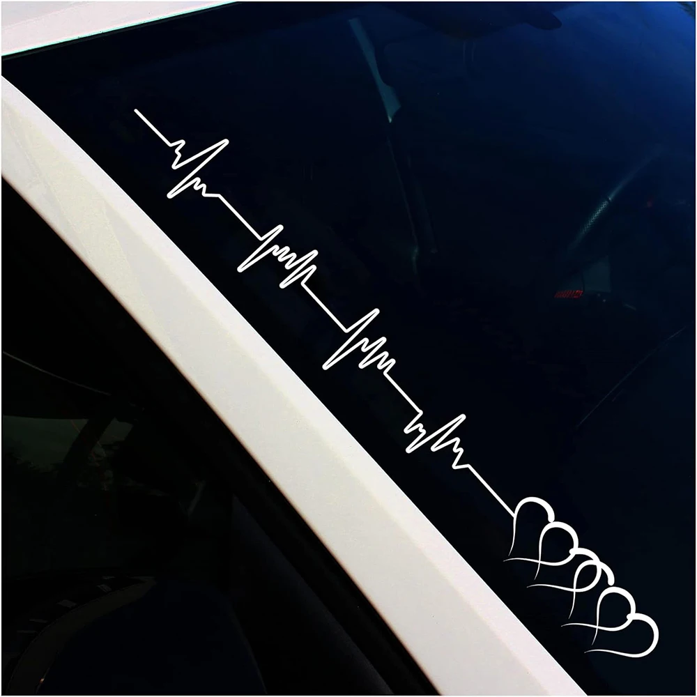 Heartbeat Heart Car Windscreen Sticker Decal for Auto Vechicle JDM Racing Car Windshield Vinyl Decor