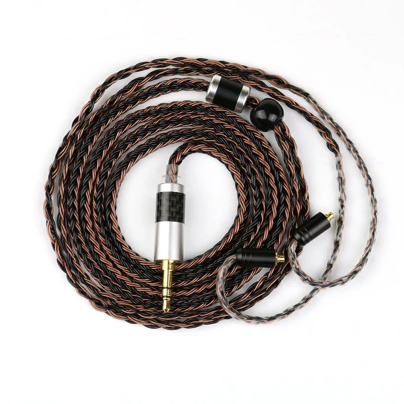 Сменный кабель MMCX для наушников 2,5 мм 3,5 мм 4,4 мм разъем посеребренный Восьмиядерный провод