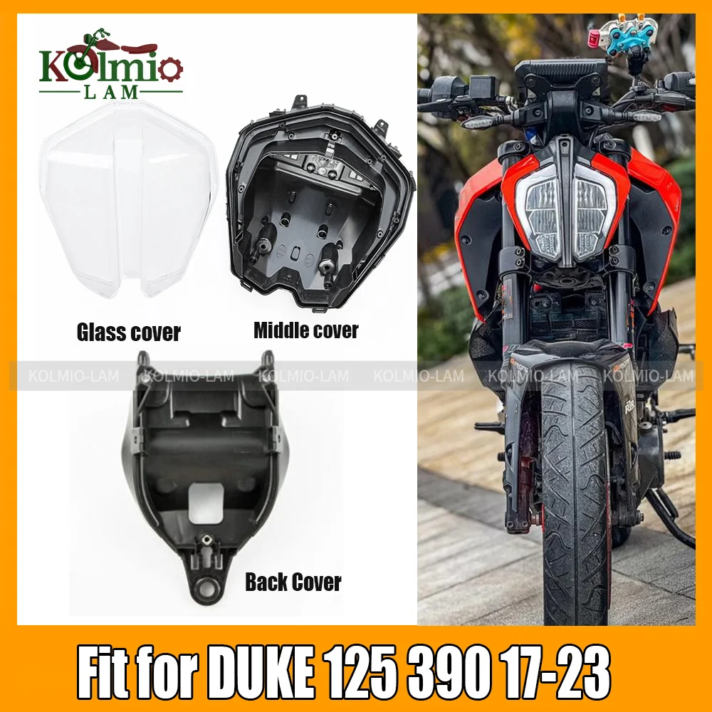 يصلح ل 2017 - 2023 Duke 125 390 دراجة نارية العلوي كشافات غطاء زجاجي Duke390 Duke125 2019 2020 2021 2022 الغطاء السفلي
