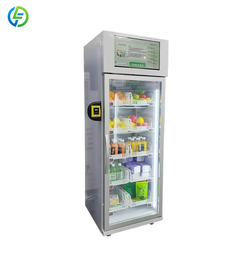 FL Weight Sensing Fridge Vending Machines for Small Business Sale Fresh Fruit Energy Drink Vending Machine for Gym Customized