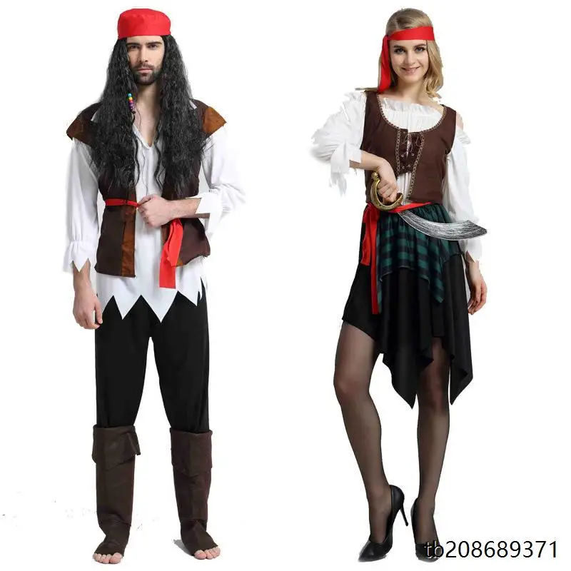 loween Costume da pirata Adulto Uomo Donna Bambini Performance Outfit Capitano ip Crew Tema Par Stage ow Abbigliamento
