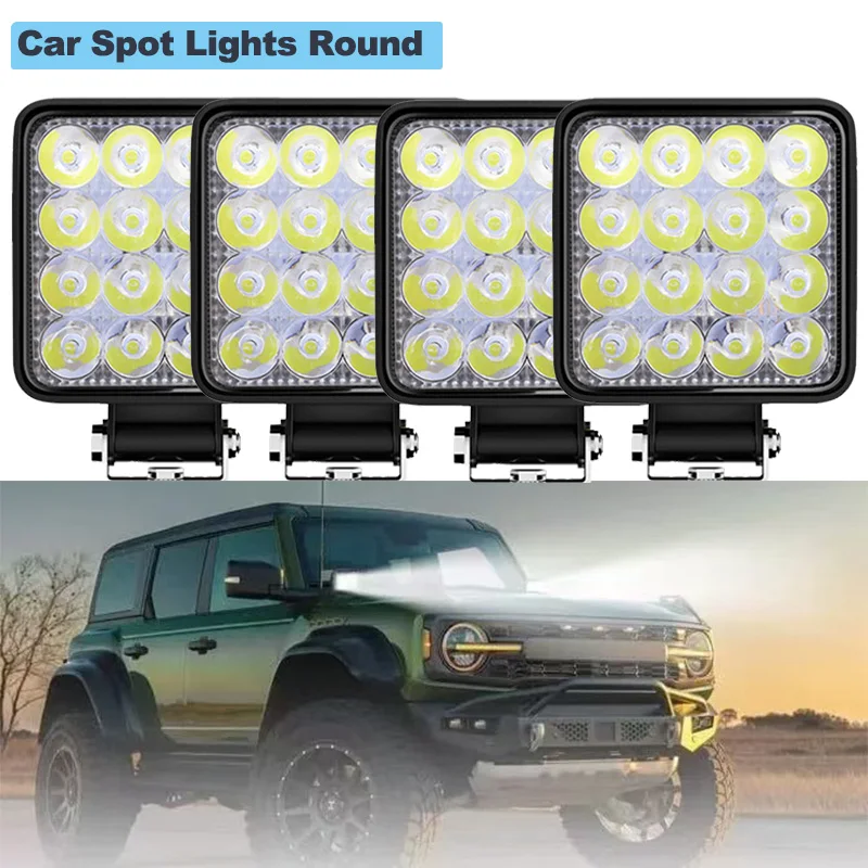 

3Inch Square Headlights LED Work Light for Car Truct Boat Atv 4x4 Tractor 48W Spotlight LED Light Bar Car Accessories 12V 24V