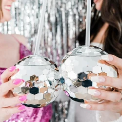 Disco Ball Cup With Straw Cocktail Drink Cup Bachelorette Hen Party Supplies Nightclub Bar Party Drink Wine Glass Birthday Decor