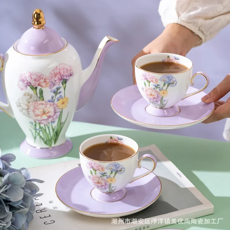 DSA light luxury Phnom Penh bone china coffee cup saucer coffee set large teapot tea set gift box set