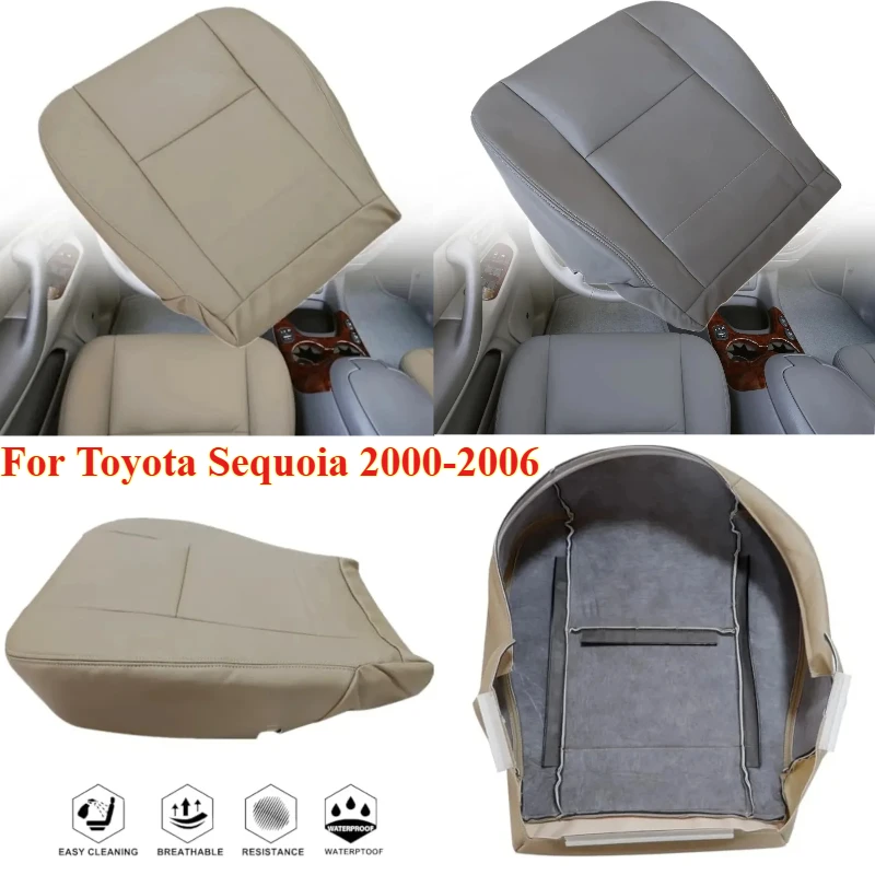 

Front Driver and Passenger Side Bottom Replacement Seat Covers in Microfiber Leather Tan for Toyota Sequoia 2000-2006