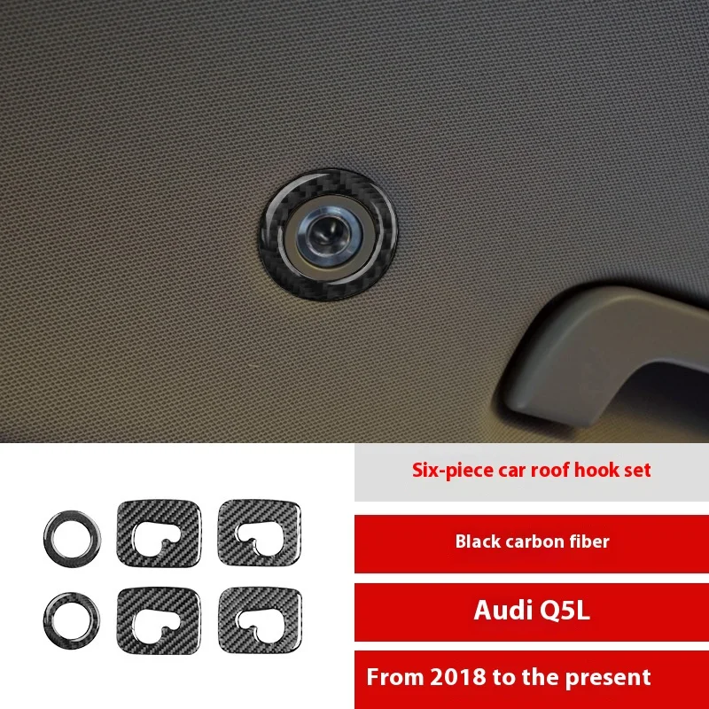

For 18-23 Audi Q5L Carbon Fiber Roof Hook Decorative Sticker Interior Modification Accessories