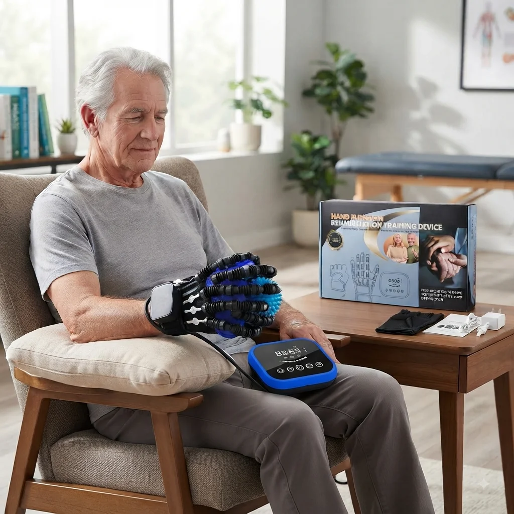 Left & Right Rehabilitation Robot Gloves Hand Massage Device for Stroke Hemiplegia Hand Function Recovery Finger Workout Trainer