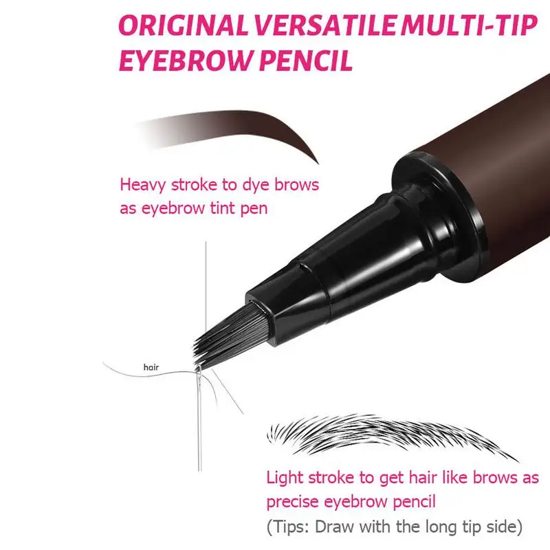 Lápiz de cejas Microblading, lápiz de cejas líquido resistente al agua, lápiz de cejas duradero, lápiz de cejas de 4 tenedores, lápiz de cejas Natural salvaje