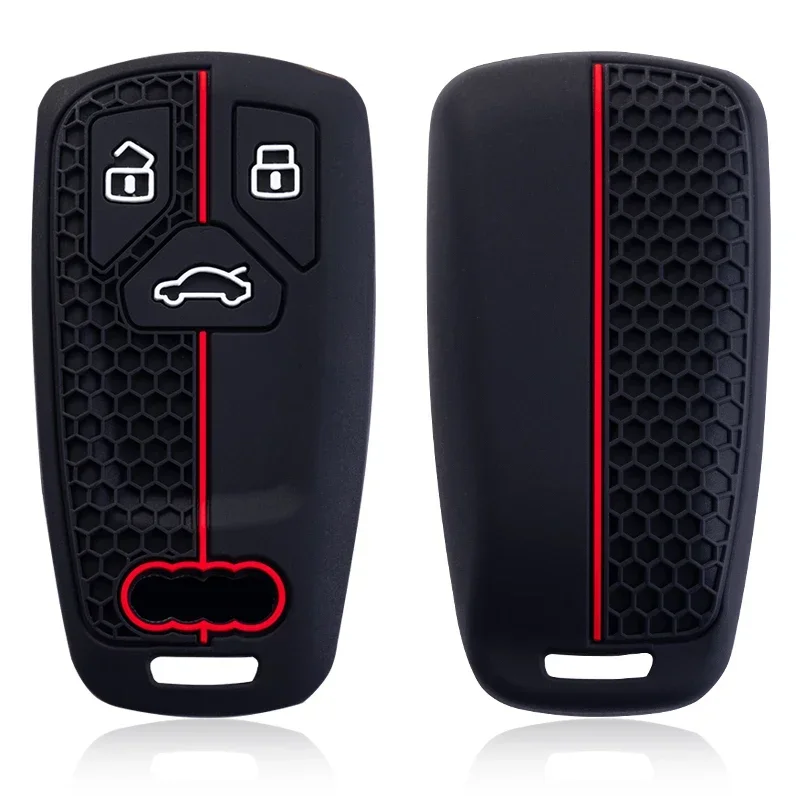 

Силиконовый чехол для автомобильных ключей, чехол-держатель для ключей для Audi Q5 Q7 TT A4 B9 A5 A6 8S 8W 4M S4 S5 S7 TTS TFSI RS