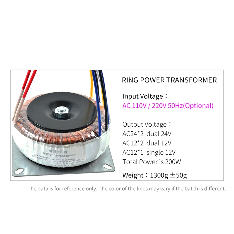 AC24V Power Transformer Input AC110V/220V Output Dual AC24V Double 12V Single 12V Ring Power Supply Transformers 200W For Amp