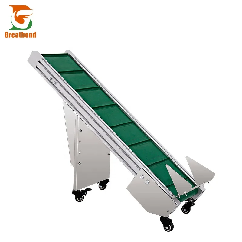 Manufacturer Supply Automatic Bag Packing Customize Vertical PVC Inclined Mobile Lifting and Climbing Conveyor Belt
