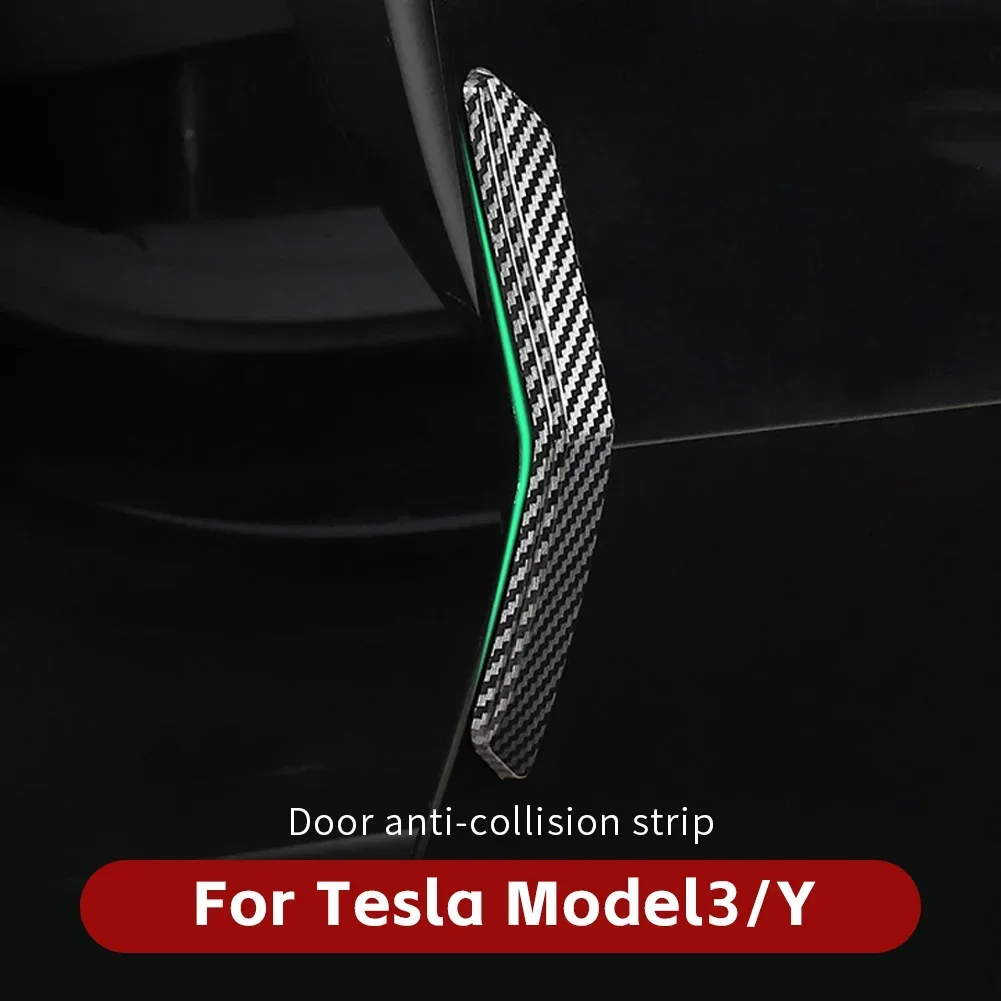 4PCS Car Door Anti-collision Strip For Tesla Model 3 Y ABS Paint Body Anti Scratch Sticker Modification Auto Exterior Accessorie