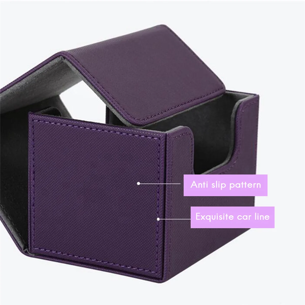 

2X Card Box Side-Loading Card Box Deck Case For Mtg Yugioh Card Binder Holder 100+,Purple-A74Z