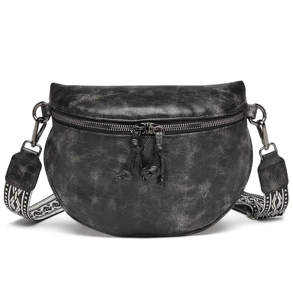 

Eslcorri Small Crossbody Sling Bag for Women Trendy - Fanny Packs Leather Chest Belt Bum Bag Anti Theft Purse for Travel