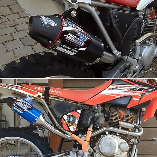 Imagen 2 del producto Sistema de escape completo para motocicleta, silenciador de escape para HONDA CRF150, CRF230, CRF250, tubo de escape modificado delantero y todoterreno