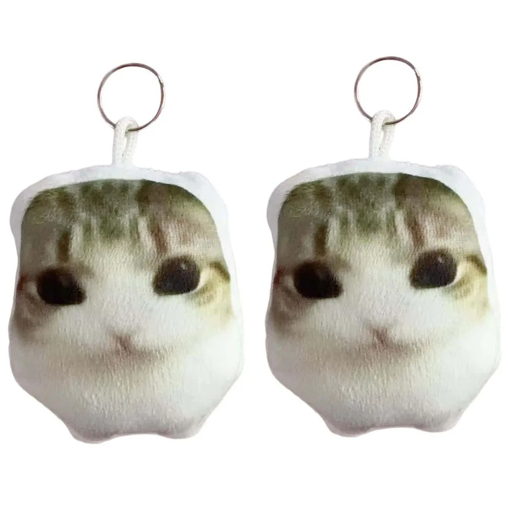 Creatieve Miauw OMG Schattige Kat Pluche Sleutelhanger Pluche Charm met Geluid Knijp Speelgoed Grappige Tas Aanhangsel Charm Cadeau Schattig Fidget Speelgoed