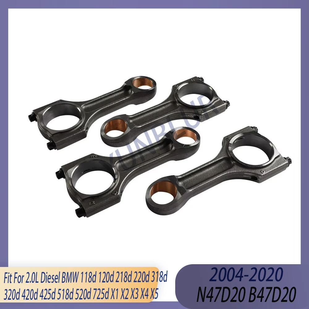 

4pcs Engine Connecting Rod Kit Fit 2.0 L Diesel N47 B47 For 04-20 BMW 116d 120d 125d 218d 220d 225d 316d 418d 520d X1 X3 X5 MINI