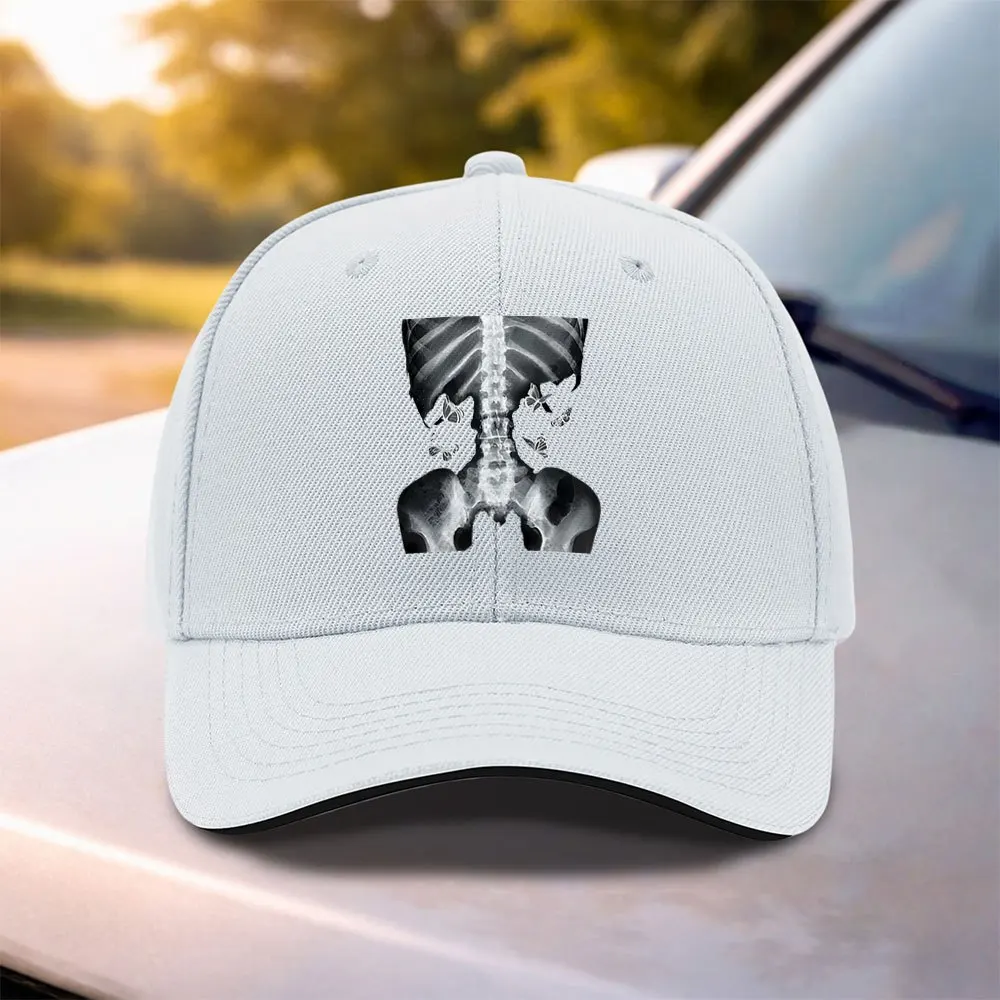 Skeleton Butterfly Print Baseball Cap Unisex Adjustable for Outdoor Sports Casual Wear