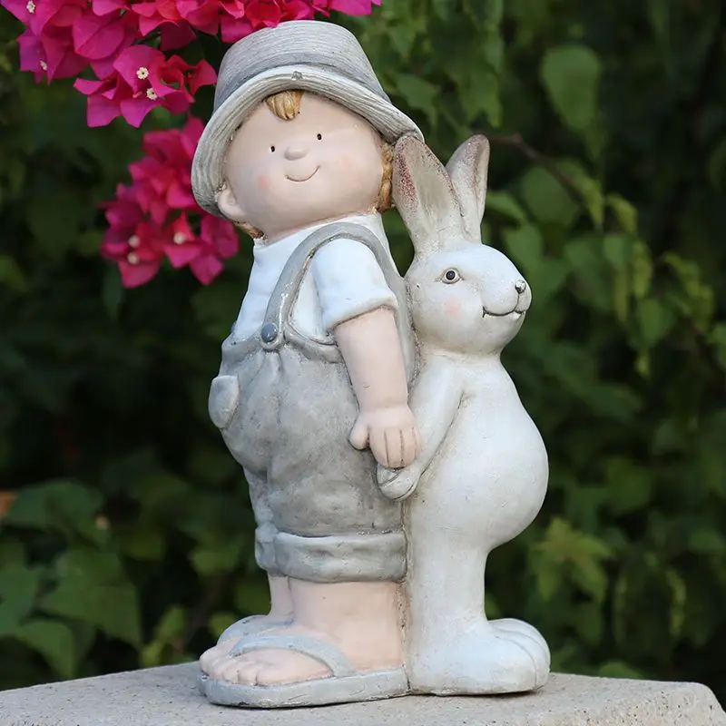 Garden, Living Room, Decoration, Courtyard, Creative, Outdoor, Gardening, Ornaments, Resins, Crafts, Rabbits, Crafts