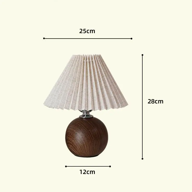 Ceramic Pleated Table Lamp Bedroom Ins Girl Nordic Bedside Lamp Creative Retro Bedside Table Lamp Decorative Lamps