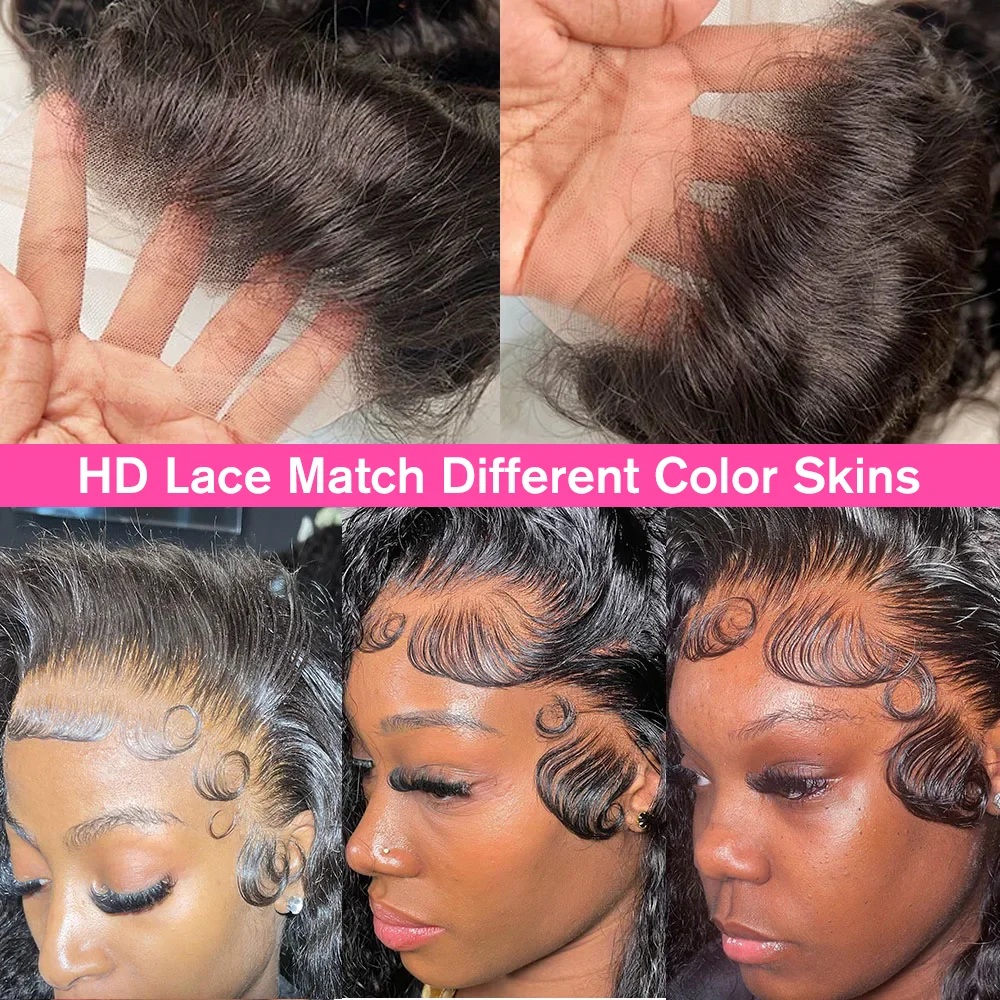 HD Glueless Lace Frontal Wig, Onda Profunda, Perucas de Cabelo Humano Encaracolado, Lace Frontal Wig, Lace Front Wear, na Venda, 13x6, 6x4