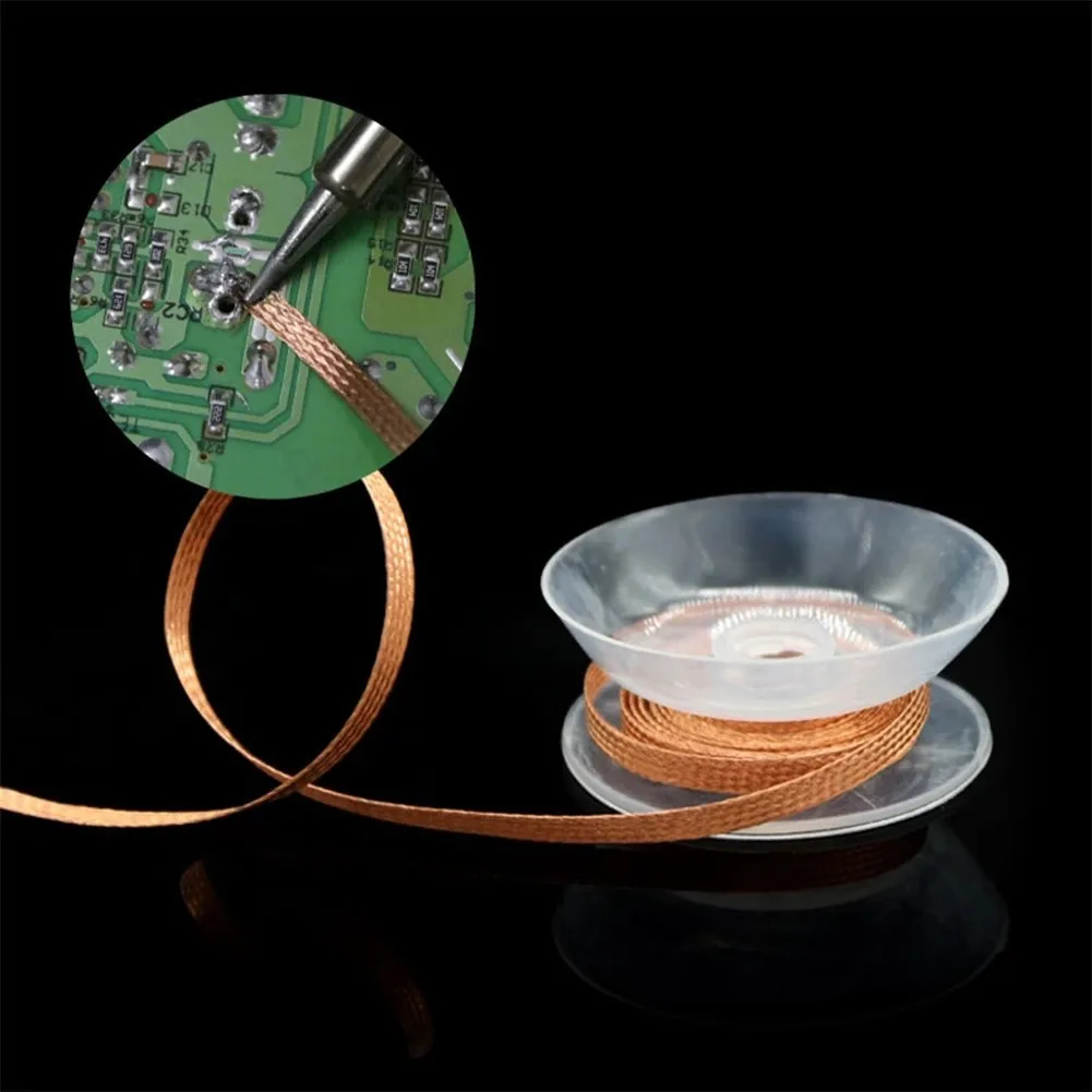 1.5M Desoldering Braid Tape Copper Welding Solder Remover Welding Tin Sucker Cable Lead Cord Flux Repair Tool