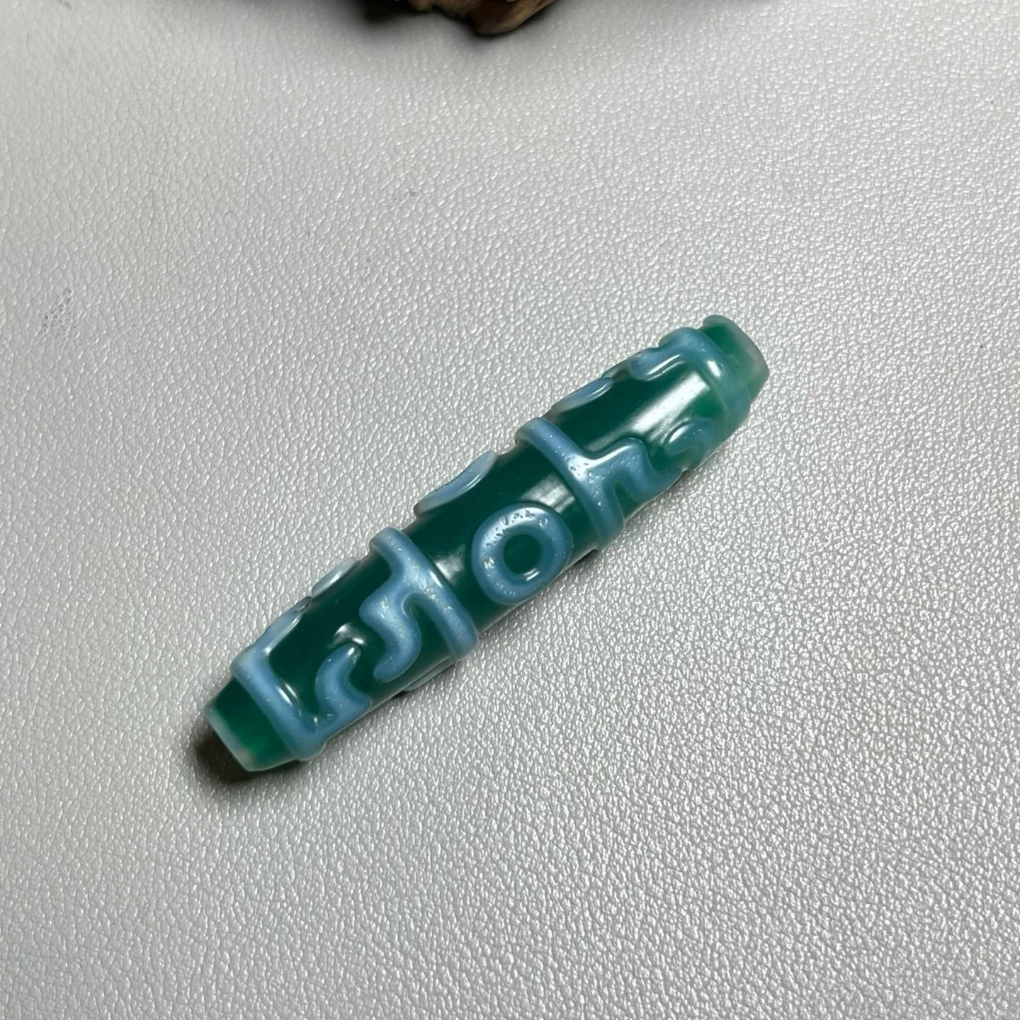 Rare Tibetan Old Agate dZi *Carved 3 Eyes Magic Tool* Bead Amulet Pendant 58mm