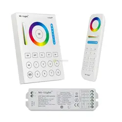 Miboxer FUT089 Control remoto RF inalámbrico de 8 zonas 2,4G; Panel táctil B8 Control remoto montado en la pared; Controlador LED LS2 5 en 1 para LED RGB+CCT