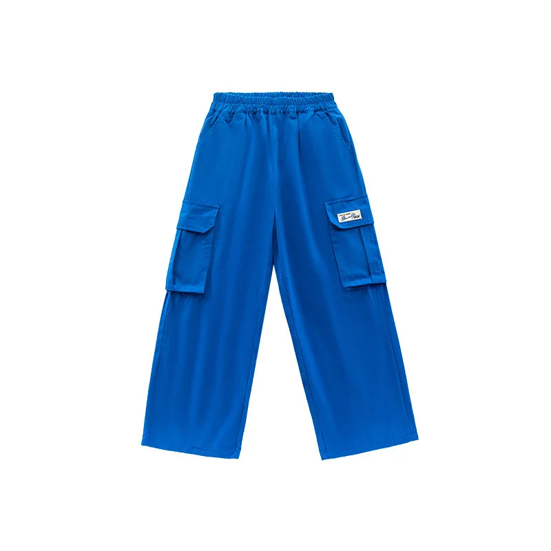 Jungen Hip Hop Street Kleidung Weißes Hemd Tops Blau Jogger Cargo Hosen für Mädchen Kinder Streetwear Kostüm Jazz Dance Kleidung