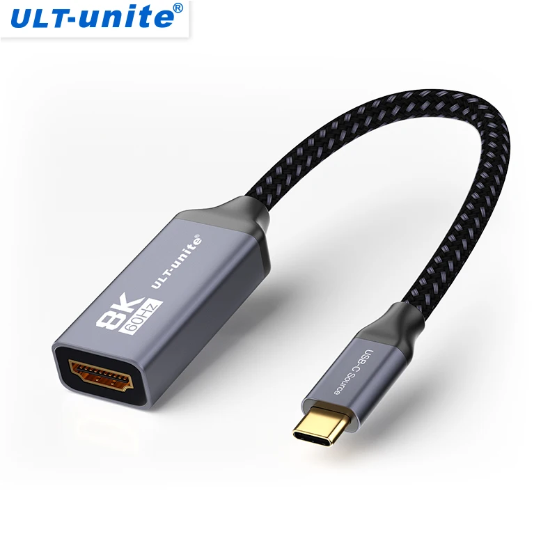 USB C to HDMI Adapter 8K60Hz Type C Thunderbolt 3 to HDMI Converter for Macbook Samsung Laptop Projector iPad Phone to TV Cable