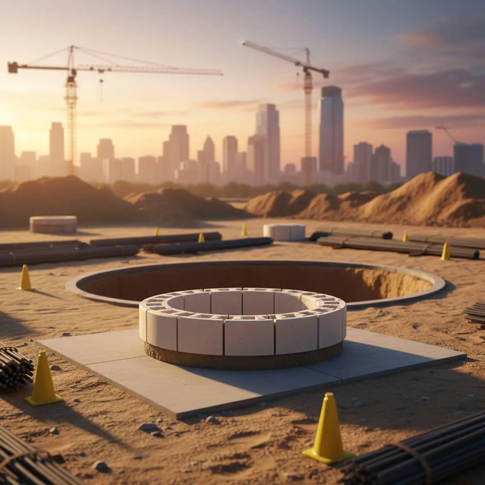 Concrete Block Mold Two Piece Sectional Precast Form for Sewer Chamber Manhole Ring Block Production