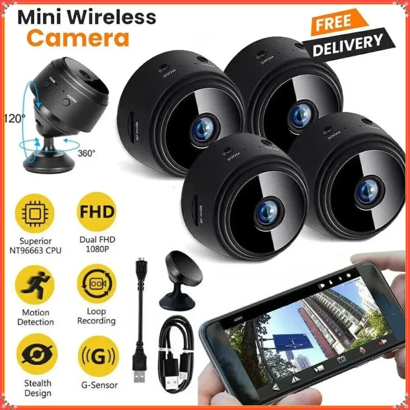 

Мини-камеры видеонаблюдения A9 2026 года с Wi-Fi, 1080P HD, мини-камера с датчиком ночного видения, видеокамера для веб-видеонаблюдения, умный дом