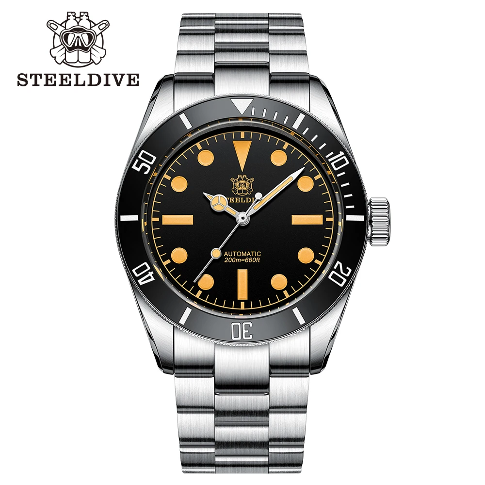 New Arrival 2022! SD1958V STEELDIVE Men's High Quality Watch 200m Waterproof NH35 Watch Ceramic Bezel Calendar Display