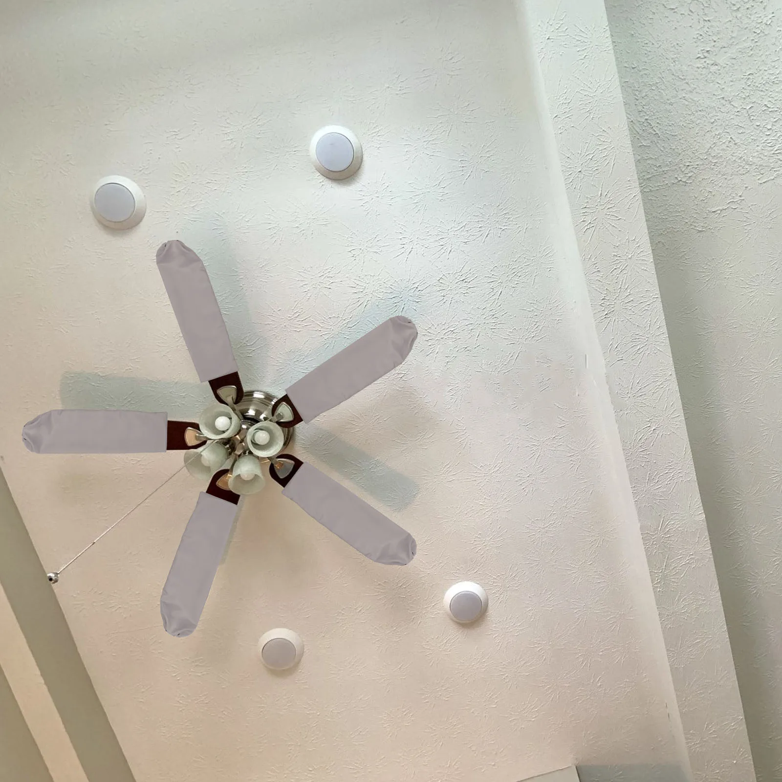 Ceiling Cover Electric Replacement Dust Proof Easy Clean Full Coverage Hanging Fan Blade Cover Replacement Home Fan Accessories