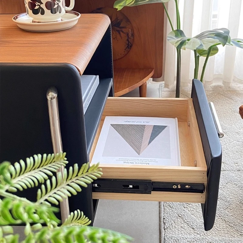 

Прикроватная тумбочка из нержавеющей стали, минималистичная современная прикроватная тумбочка с деревянным верхом, шкаф для хранения для спальни, домашний комод с выдвижным ящиком