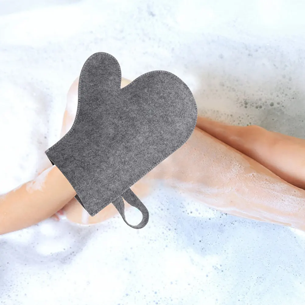 

4Pcs Heat Resistant Sauna Gloves Supple Felt Sauna Mittens Bathing Gloves Exfoliating Body Scrub Hand Protection