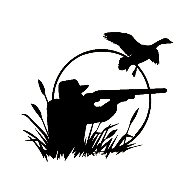 

18cm*15cm Creative Car Sticker Hunter Wild Duck Hunting Car Decals Vinyl Stickers Fashion Custom Car-Styling Decoration