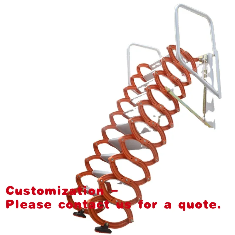 Customize.High Quality Modern Telescopic Attic Ladder Staircase with Retractable Step Design Small Spaces 300kg Capacity