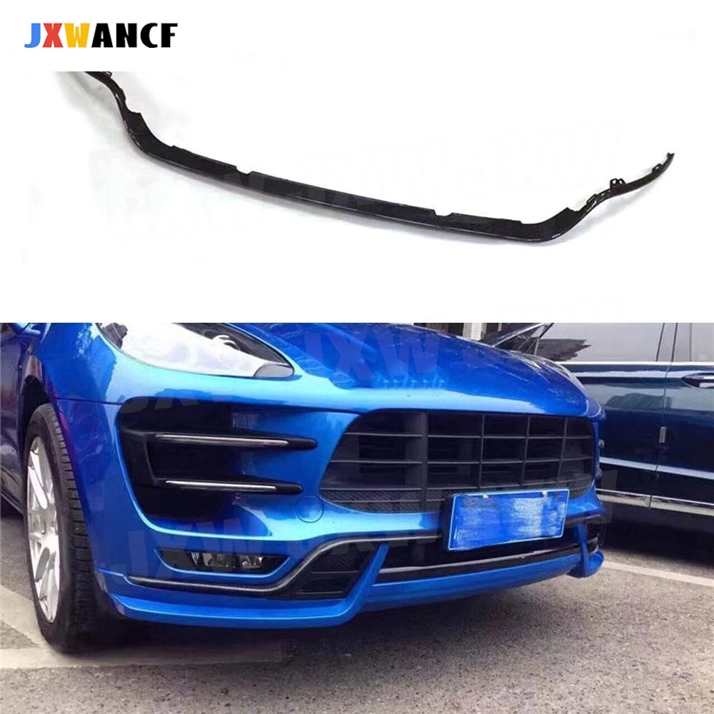 

JXWANCF Carbon Fiber Front Bumper Molding Canards Grill Trim Strip Cover For Porsche Macan Turbo 2014-2018