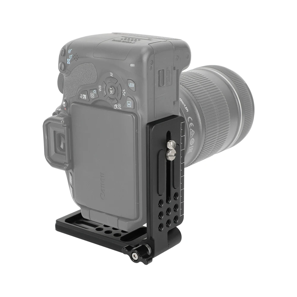 دعامة L قابلة للطي من CAMVATE مع لوحة تحرير سريعة من نوع Arca مع علامات قياس محفورة بالليزر لكاميرا ثلاثية القوائم