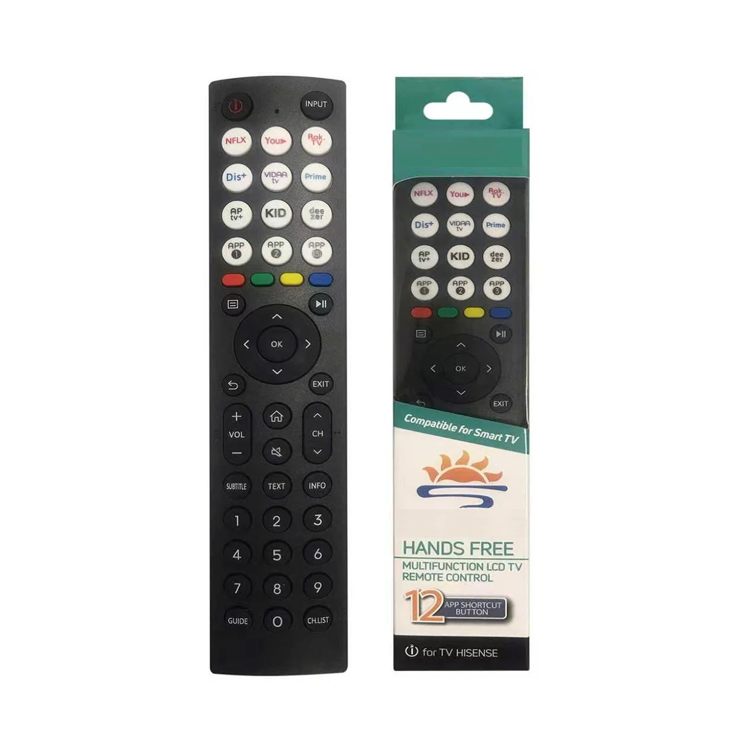 Remote Control Suitable for HISENSE VU HILIFE DEXP Smart TV EN2G27 EN2X27HS EN2T27HS EN2BM27H EN2BN27H EN2BL27H EN2BK27H