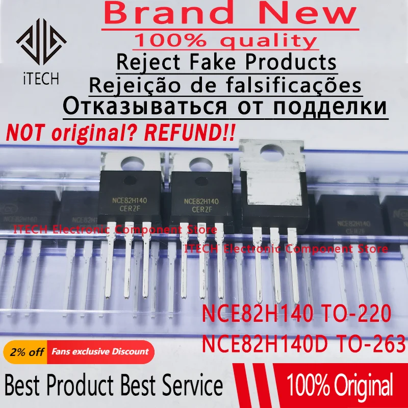 10pcs/lot Original NCE82H140 TO-220 NCE82H140D TO-263 N-channel MOS FET 82V 140A 100% New and Genuine