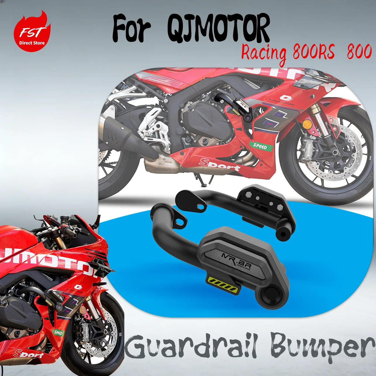 For QJMOTOR  s-800RS z-800 Crash Bar Bumper Anti-fall Slider Racing Guard Motorcycle Mod Accessories