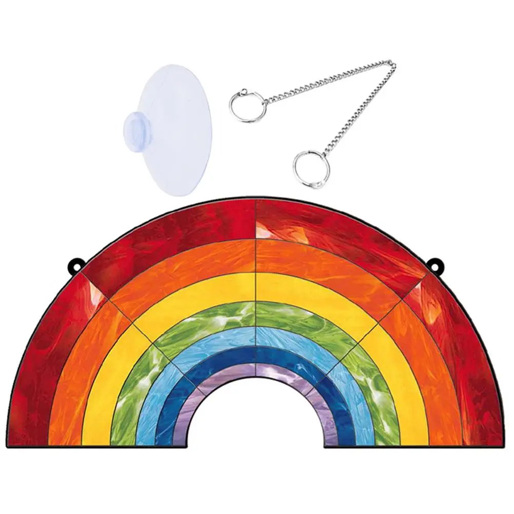 

Rainbow Ornament Acrylic Hanging Decor Pendant Crafts Home Handicraft Wall Festive Balcony Garden Living Room Party