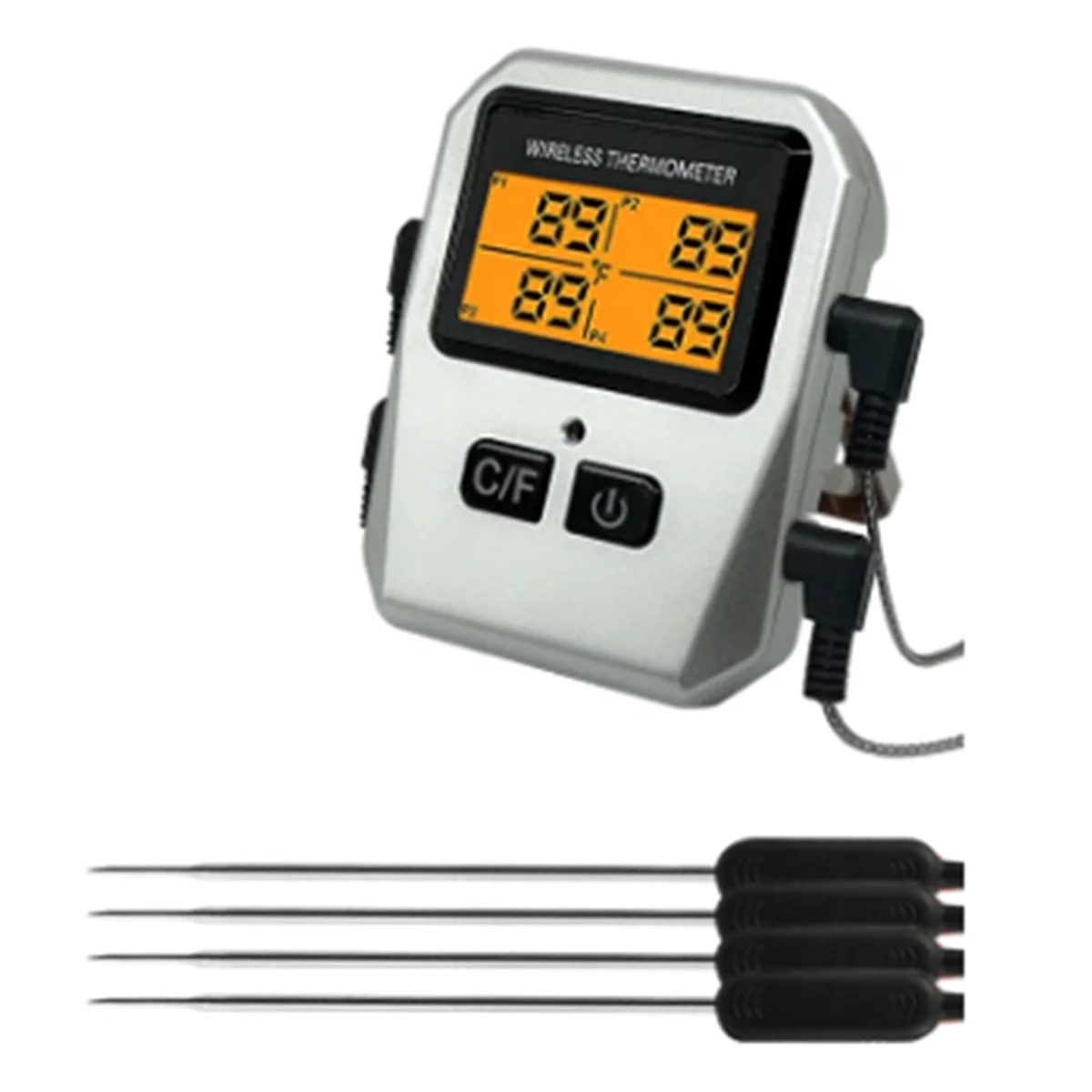 A71Z Tuya 100M Wireless Meat Food Thermometer Kitchen Cooking Tool Oven Grill BBQ Bluetooth Temperature Meter(Silver)