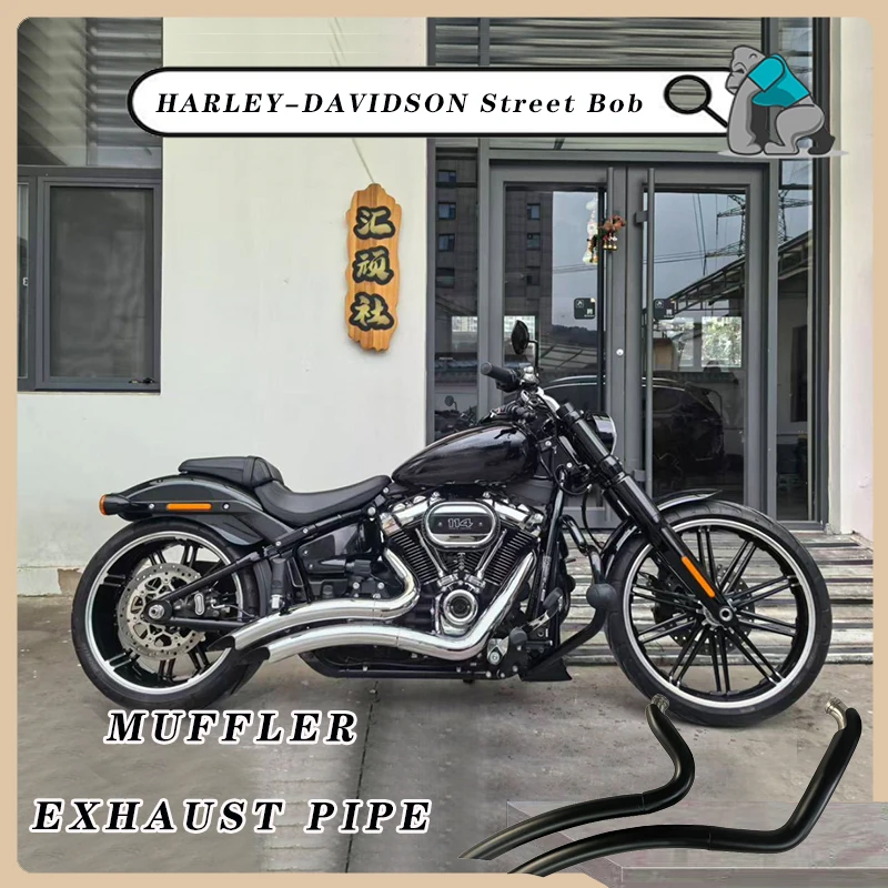 

Motorcycle V-H Dual Exhaust System Muffler Exhaust Pipe For Harley-Davidson Street Bob 107 Fat Boy 114 2018-2023 years