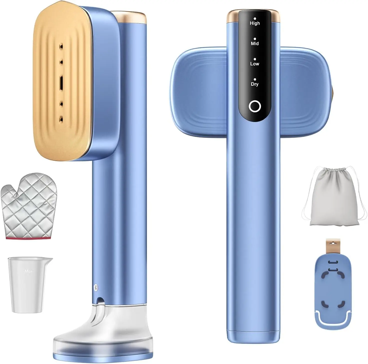 

2-in-1 Garment Steamer, 1200W Handheld Steam Iron, 15s Fast Heating, 25G/Min, Portable Blue