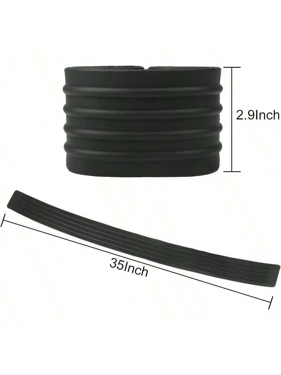Car Rear Bumper Guard Protector, 35inch Anti - Collision Patch Anti - Scrape Black Rubber Universal Trunk Door Entry Guards