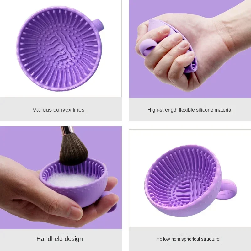 Boîte à récurer pliante en silicone pour pinceaux de maquillage, bol à poudre bouffante, nettoyant cosmétique, brosse à fard à barrage, polymère propre, outil de livres