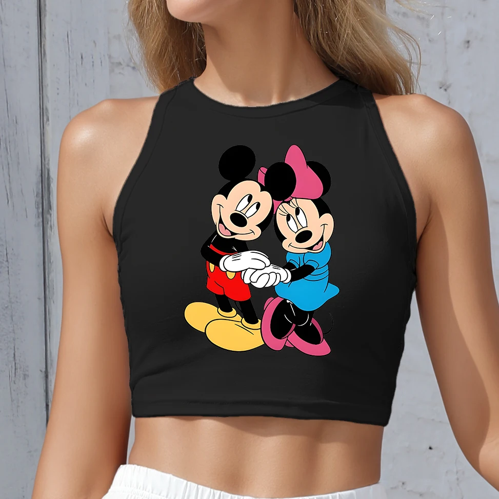 

Fashion y2k Disney Lilo Stitch Funny T Shirt Summer Women clothing Mickey Mouse Graphic Streetwear Crop Top Female Tee